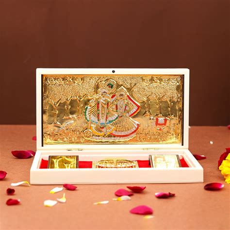 Radha & Shyam Pooja Box - White (8 Inch) – ServDharm