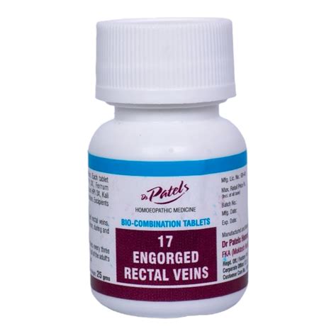 Dr Patel's Homeopathic Engorged Rectal Veins Tablets - Natural Solution ...