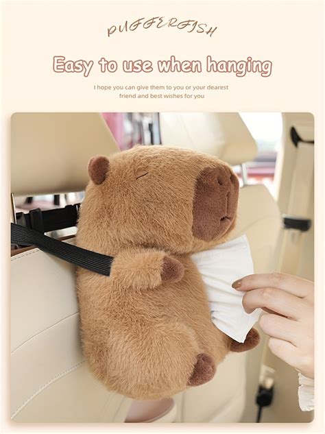 Capybara Plush Car Tissue Holder Organizer – bshopy.in