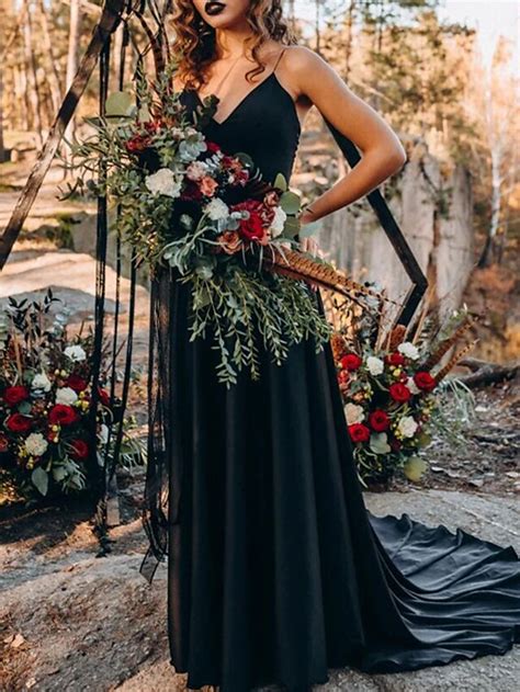 Hall Gothic Wedding Dresses in Color Casual Wedding Dresses A-Line ...