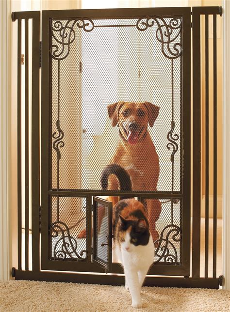 42'H Tension-mount Dual Door Steel Mesh Pet Gate | Diy dog gate, Pet gate, Dog gate