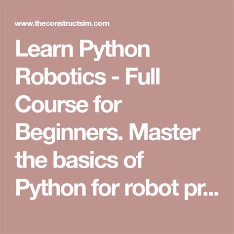 Image result for Robot Programming with Python for Beginners