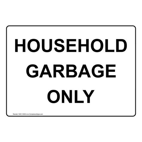 Image result for Household Garbage Sign