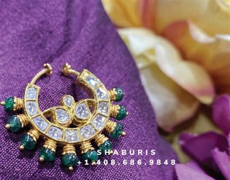 Diamond nose ring nath mukku puduka pure silver jewelry indian jewelry ...