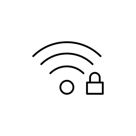 Ícone de linha de segurança Wi-Fi isolado em fundo branco | Vetor Premium