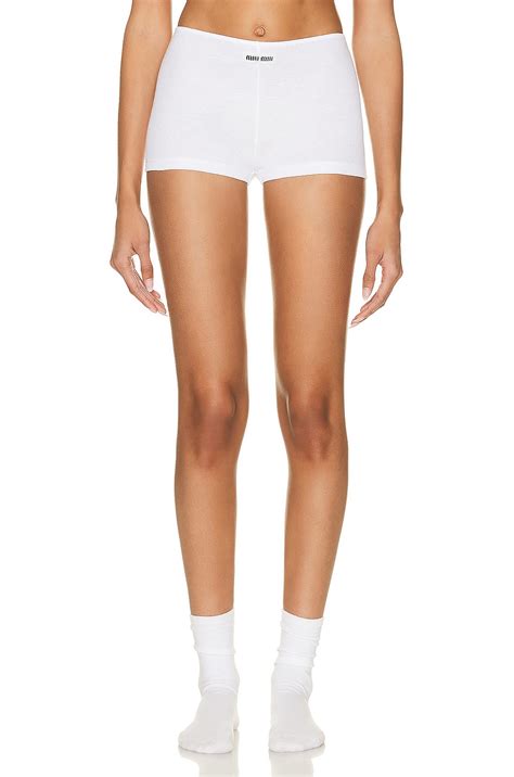 Miu Miu Jersey Short in Bianco | FWRD