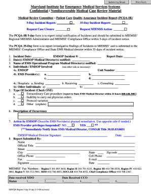 Fillable Online miemss umaryland Maryland Institute for Emergency ...