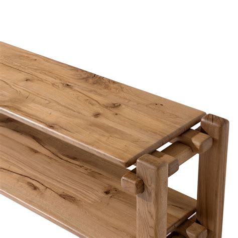 Four Hands Marcia Low Console Table - Natural Reclaimed French Oak ...