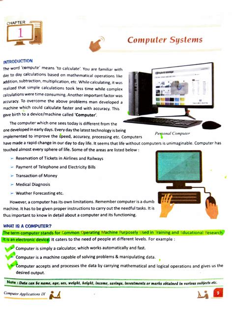 Image result for Computer Science Class 9 Chapter 1 Computer System