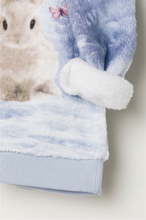 Fleece sweatshirt - Light blue/Rabbits - Kids | H&M IN