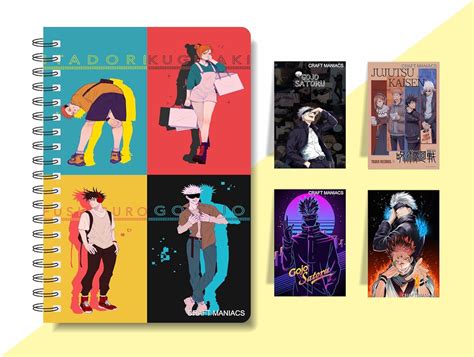 CRAFT MANIACS JUJUTSU KAISEN MULTIPLE GRID ICONS PRINTED A5 160 RULED ...