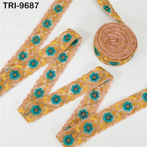 3 Yard Embroidery Ribbons Indian Trim DIY Crafting Hair Accessories Sa ...