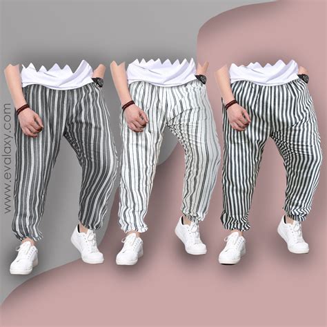 Loose Pants Multi Stripped Jogger Breathable Casual Harem Combo-Unisex ...