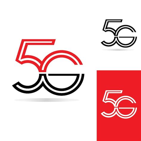 Logo sieci 5G Logo sieci Połączenie 5G Numer 5 i litera G | Wektor Premium