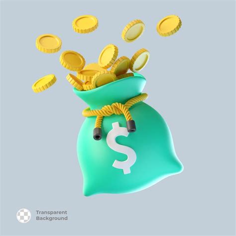 3d projekt ikony worek pieniędzy na białym tle | Plik PSD Premium