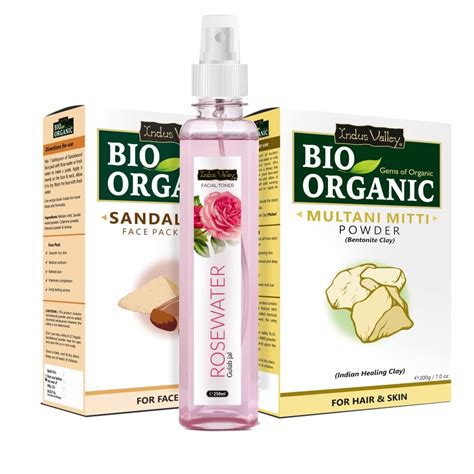 INDUS VALLEY Fresh Rose Water with Sandalwood Face Pack and Multani ...