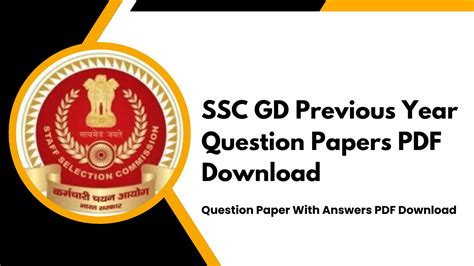 SSC GD Previous Year Question Papers PDF Download - True Turn Learning