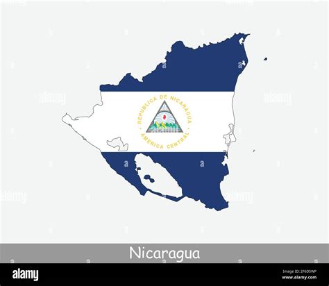 Nicaragua Flag Map. Map of the Republic of Nicaragua with the ...
