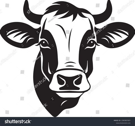 Black White Cow Logo Stock Vector (Royalty Free) 2363907607 | Shutterstock
