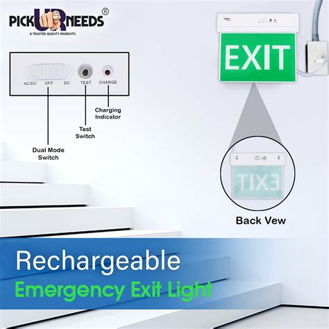 Pick Ur Needs Rechargeable Ceiling Mount Emergency LED Exit Indicate L