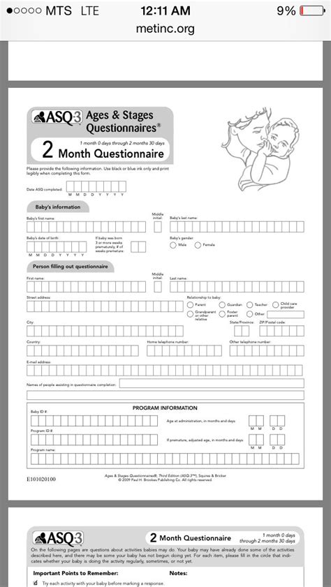 Free Ages & Stages Questionnaire Printable: Easy ASQ! - Printables for ...