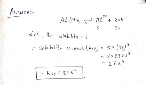 [Solved] o Enter the solubility-product expression for Al(OH)? (s). KSP ...