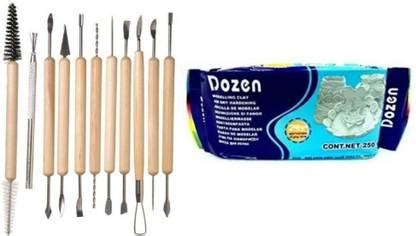 Karigari Air Dry Clay With 11 Pcs Pottery Tools - Air Dry Clay With 11 ...