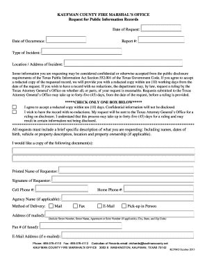 Fillable Online Public Information Request - Kaufman County Fax Email ...