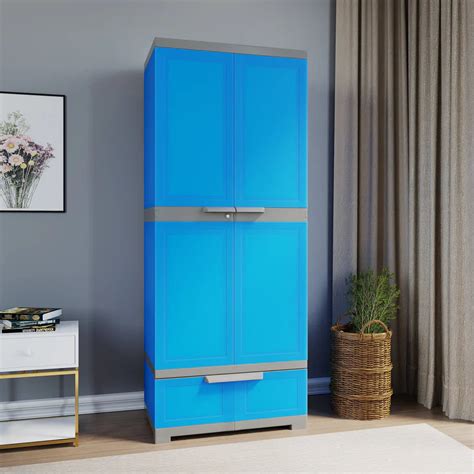 Nilkamal Freedom FMDR 1B Plastic Storage Cabinet with 1 Drawer (Blue a ...