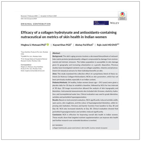 Nutrova Collagen+Antioxidants | The Clinical Study on its Effects