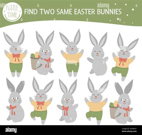 Find two same bunnies. Easter matching activity for preschool children ...