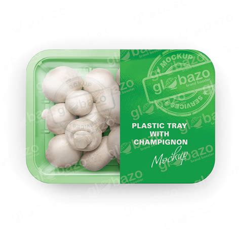 Champignons Tray Mockup Psd