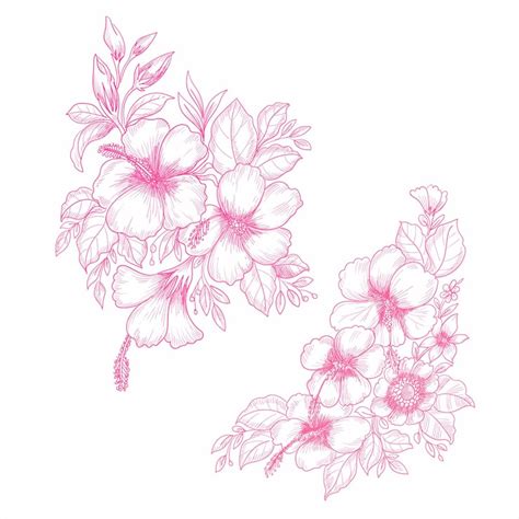 Pink flower drawing Images - Free Download on Freepik