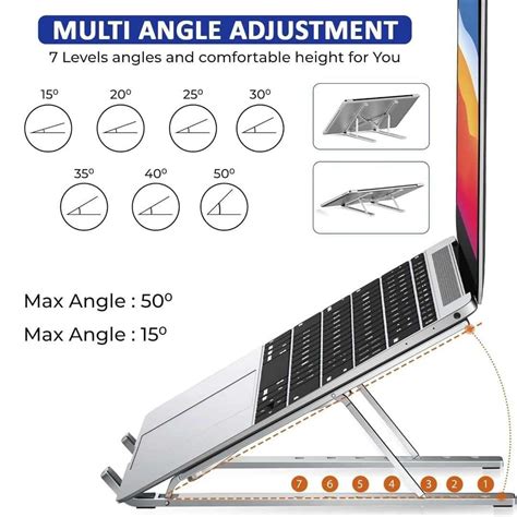 SWAURSAHA 7 Adjustable Angles Portable Laptop Stand Aluminum – LX INDIA
