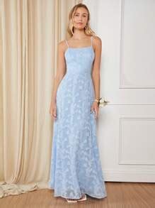 SHEIN Belle Solid Cut Out Back Cami Bridesmaid Dress | SHEIN USA