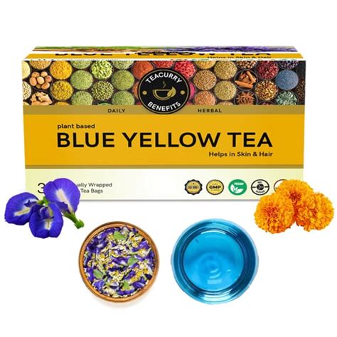 Buy Blue Yellow Tea – Antioxidant, Calming & Digestive Herbal Blend ...