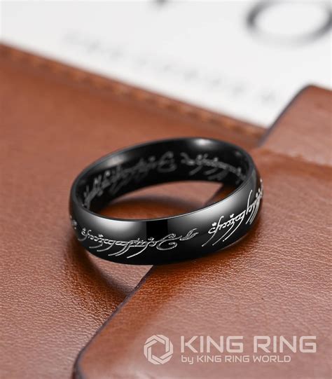 Buy King Ring 6mm Lord of The Rings Engraved Titanium ring – The One ...