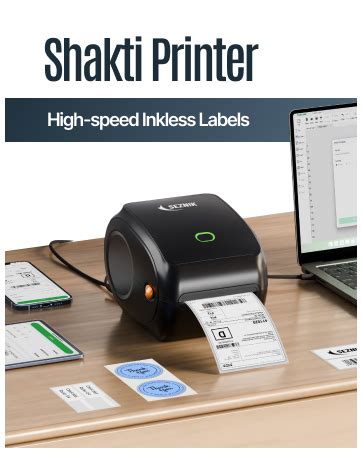 SEZNIK Shakti 4x6 Bluetooth Shipping Label Printer for Ecommerce ...