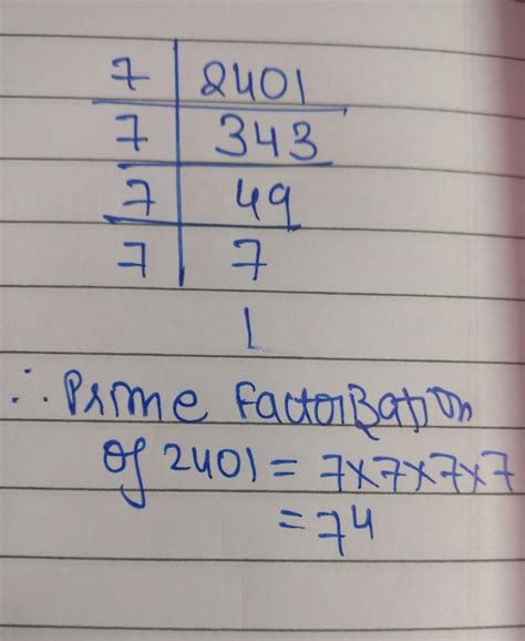 prime factor of 2401 - Brainly.in