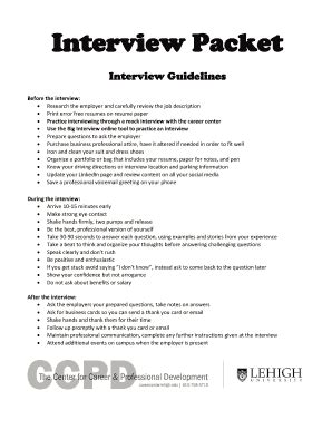 Image result for Interview Packet Sample