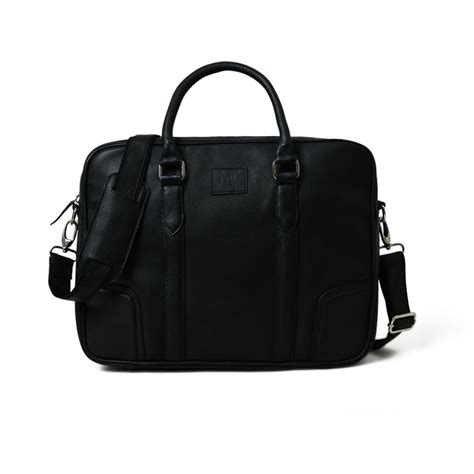 Texas Black Leather Briefcase — MaheTri