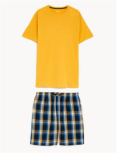 Buy Pure Cotton Checked Pyjama Set at Marks & Spencer