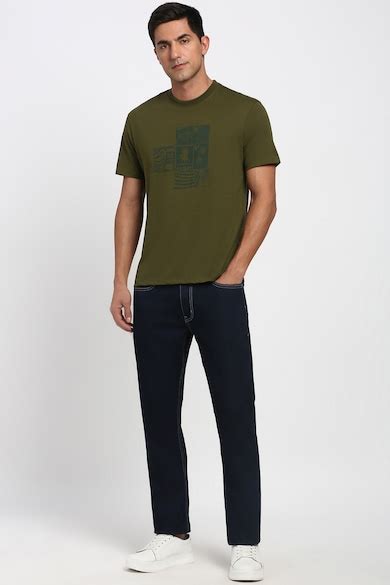 Buy Men Olive Graphic Print Round Crew Neck T-shirt Online - 39967211 ...