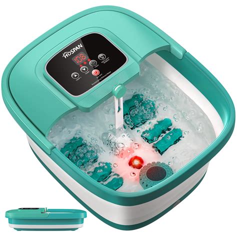 HOSPAN Collapsible Foot Spa with Heat, Bubble, Red Light, and ...