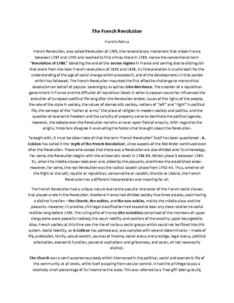 Revolution of 1789: A Comprehensive Analysis of the French Revolution ...