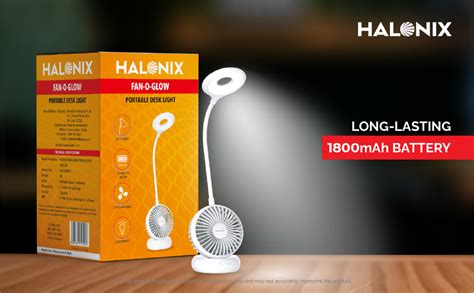 Buy Halonix Polycarbonate Fan-O-Glow Portable Led Desk Light | Study ...