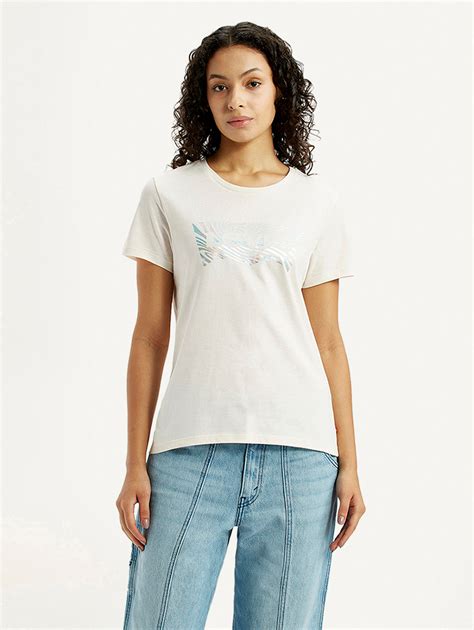 Women's Brand Logo White Crew Neck T-shirt – Levis India Store