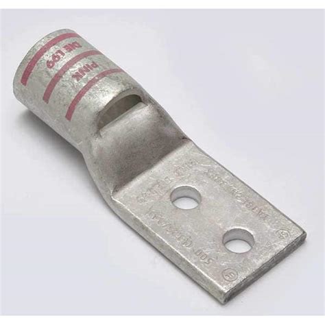 Burndy Two-Hole Compression Lug, 500 kcmil Max, 3/8 in Stud, Standard ...