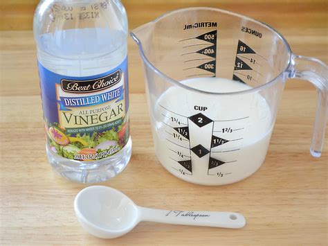 Ratio Of Vinegar To Milk For Buttermilk