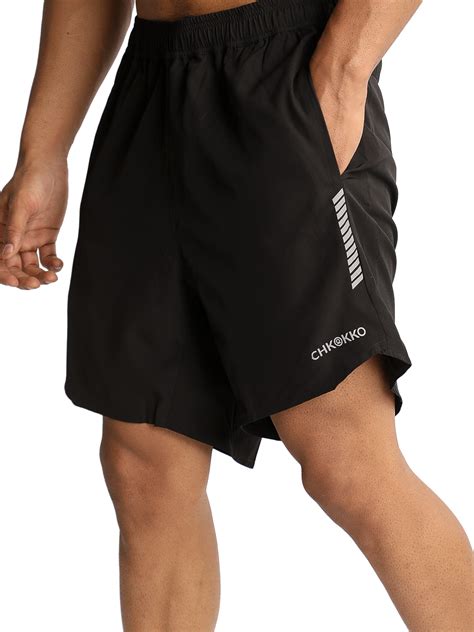 Men Running Sports Shorts Black Sliver – Chkokko